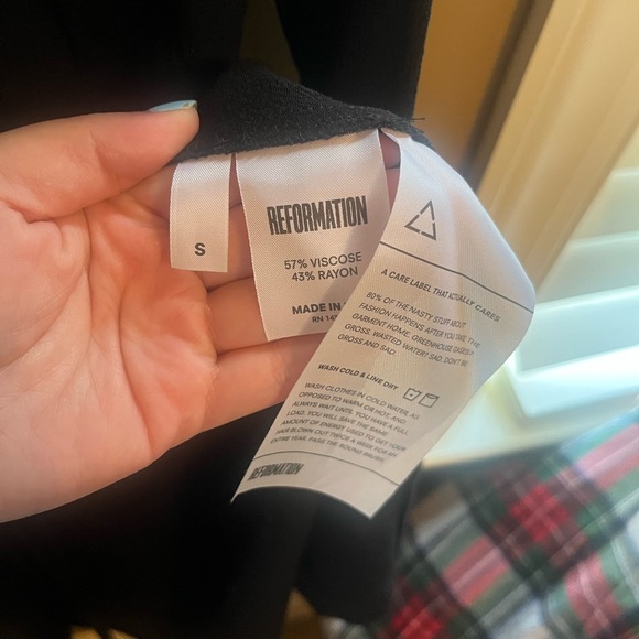 Reformation Campbell Deep V-Neck Wrap Tie Mini Dress Size Small - Picture 7 of 14